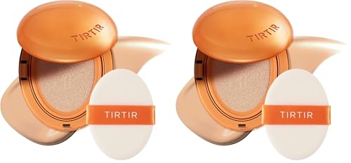 [*Mini Size*] TIRTIR Mask Fit Ai Filter Cushion Foundation | AI-Like Semi-Matte Finish - Up to 72-Hour Medium to Full Coverage Korean BB Cushion Make up Beauty, #21N Ivory, 0.15 Fl Oz