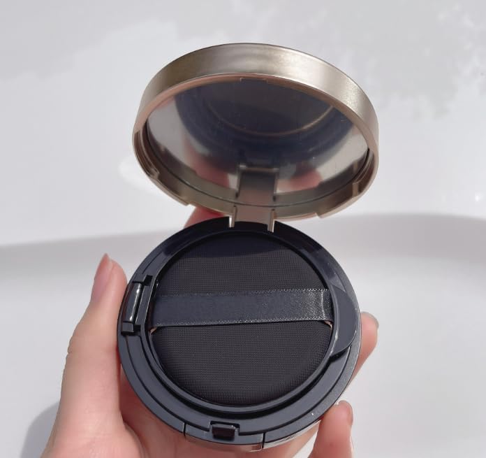 1 PCS Empty Cushion Foundation Case Portable Cushion Compact Bb Puff Box with Sponge Powder Puff and Mirror for BB Cream Storage Holder(15g/0.5oz)