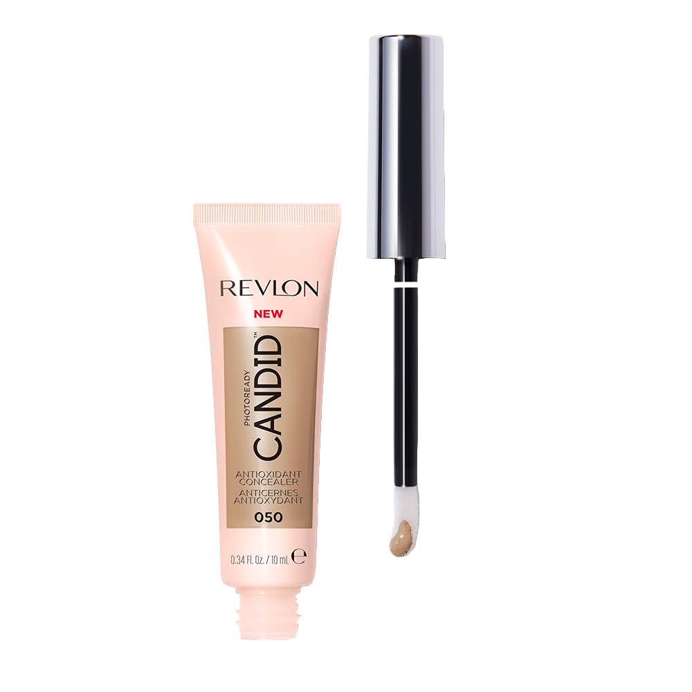 Revlon Concealer Stick, PhotoReady Candid Face Makeup with Anti-Pollution & Antioxidant Ingredients, Longwear Medium-Full Coverage Infused with Caffine,Natural Finish,Oil Free,015 Light, 0.34 Fl Oz