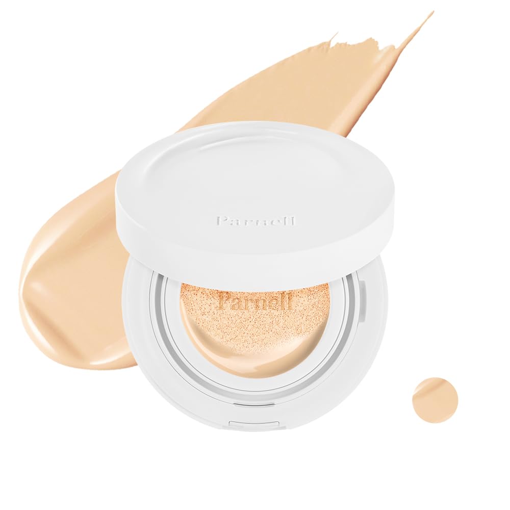 Parnell Cicamanu Serum Cushion - Moisturizing Foundation for Soothing, Coverage, Glass Skin and Lightweight for Sensitive and Dry Skin Pearl Skin (0.52 Fl Oz) (30N)