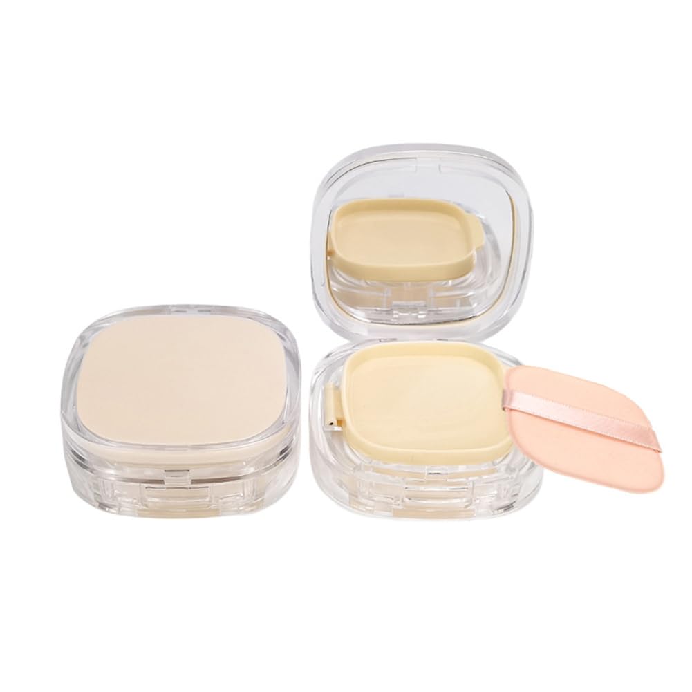 10g Portable Air Cushion Case Empty Foundation Container Makeup Puff Box Cushion Puff Case Foundation Puff Box BB Cream Container With Mirror Makeup Holder Travel Cosmetic Cases (Pink)