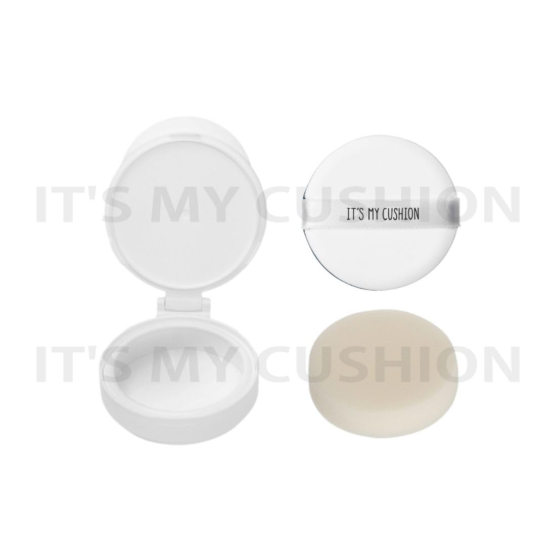 IT'S MY CUSHION Empty Cushion Foundation Compact Case DIY Makeup Portable Refillable Cosmetic Container with Air Puff and Sponge Internal case Mirror BB CC Sun Cream Make Your Own Cosmetic