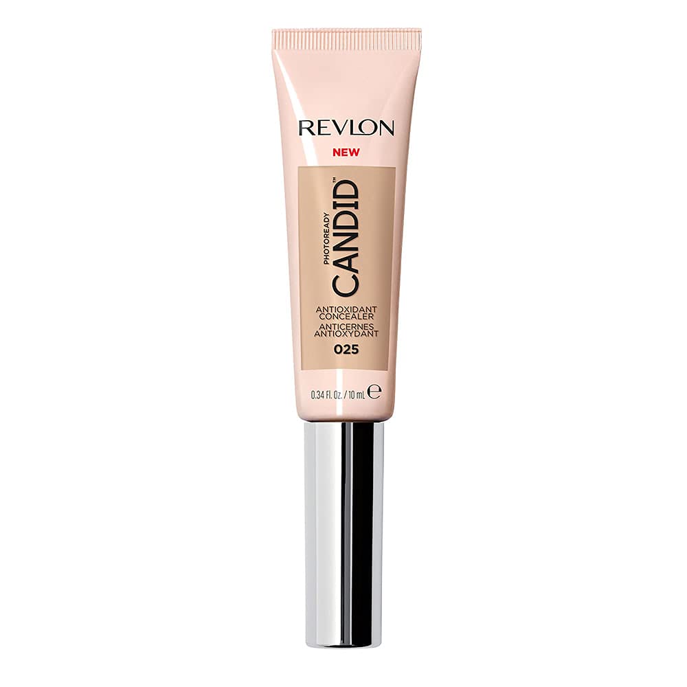 Revlon Concealer Stick, PhotoReady Candid Face Makeup with Anti-Pollution & Antioxidant Ingredients, Longwear Medium-Full Coverage Infused with Caffine,Natural Finish,Oil Free,015 Light, 0.34 Fl Oz