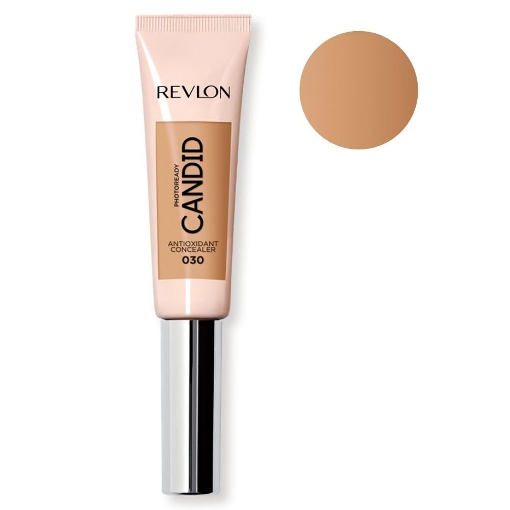 Revlon Concealer Stick, PhotoReady Candid Face Makeup with Anti-Pollution & Antioxidant Ingredients, Longwear Medium-Full Coverage Infused with Caffine,Natural Finish,Oil Free,015 Light, 0.34 Fl Oz