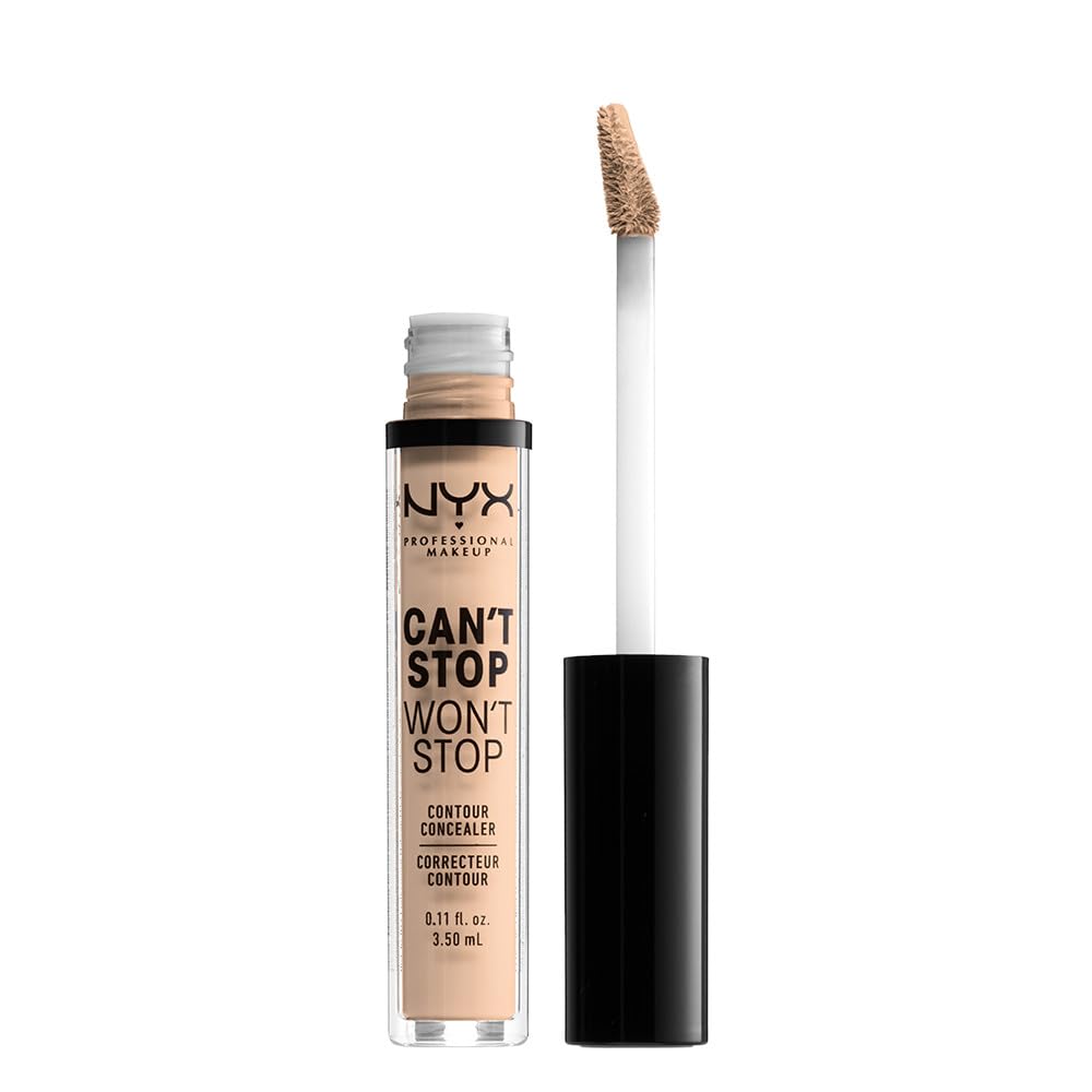 NYX PROFESSIONAL MAKEUP Can't Stop Won't Stop Contour Concealer, 24h Full Coverage Matte Finish - Soft Beige