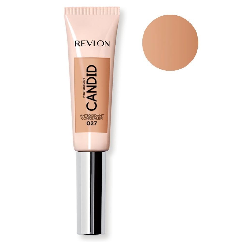 Revlon Concealer Stick, PhotoReady Candid Face Makeup with Anti-Pollution & Antioxidant Ingredients, Longwear Medium-Full Coverage Infused with Caffine,Natural Finish,Oil Free,015 Light, 0.34 Fl Oz