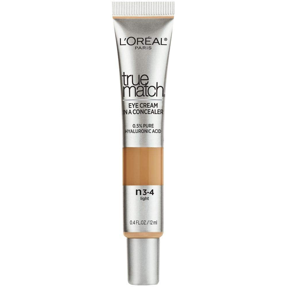 L'Oreal Paris True Match Eye Cream in a Concealer, 0.5% hyaluronic acid, Fair C1-2, 0.4 fl. oz.