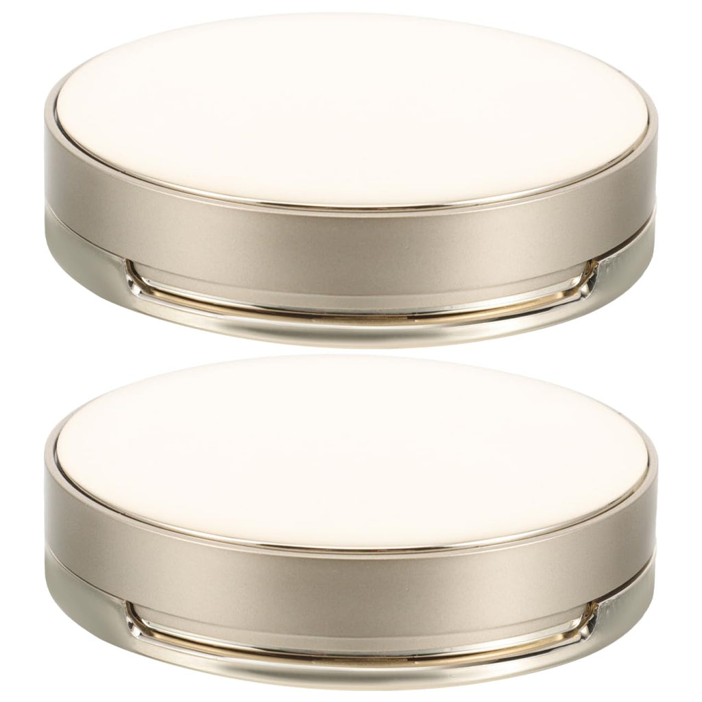 Mikinona 2 Pcs Ultra-thin Empty Cushion Foundation Box with Mirror, Portable Refillable Compact Powder Container, Small Powder Puff Case for Travel and Daily Use