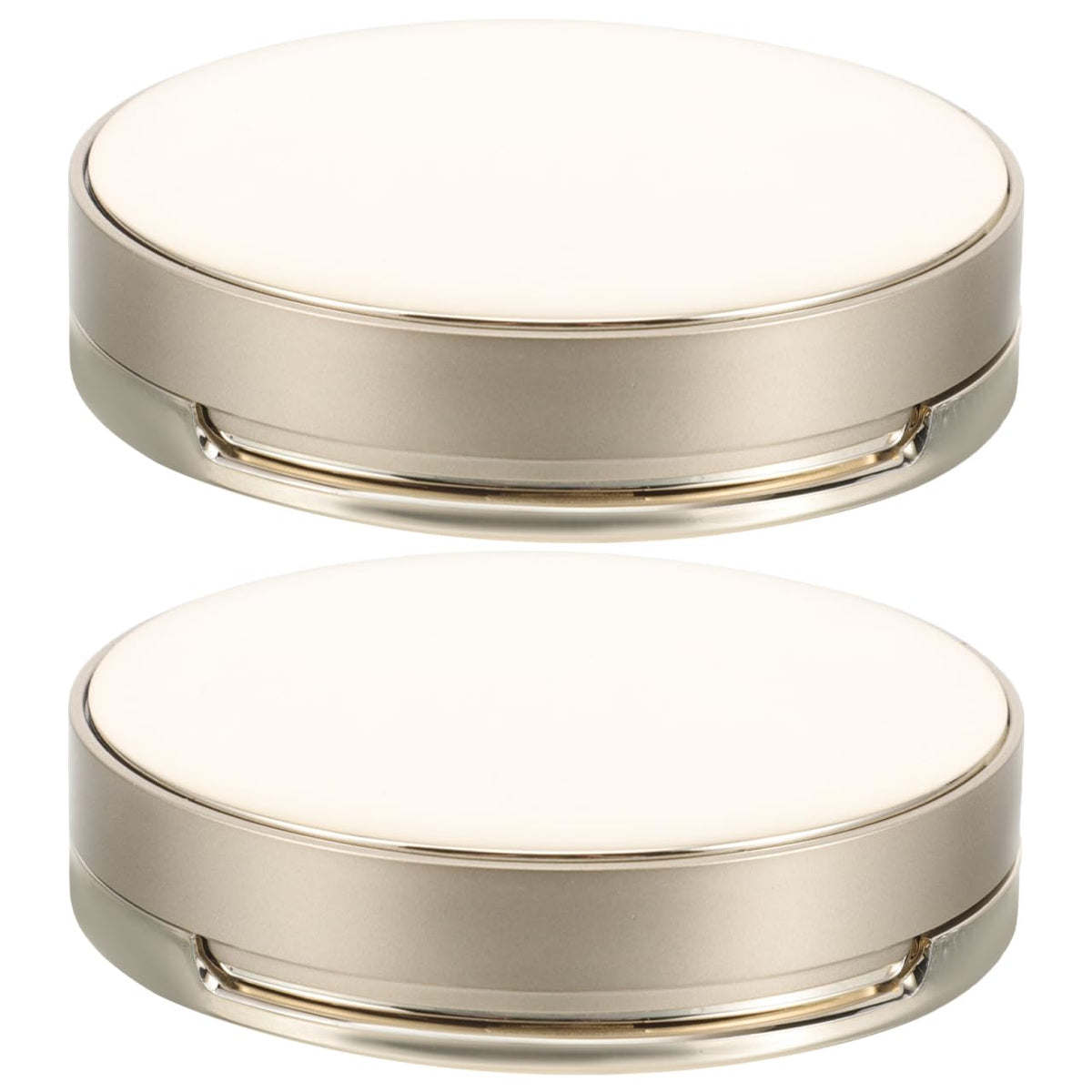 Mikinona 2 Pcs Ultra-thin Empty Cushion Foundation Box with Mirror, Portable Refillable Compact Powder Container, Small Powder Puff Case for Travel and Daily Use
