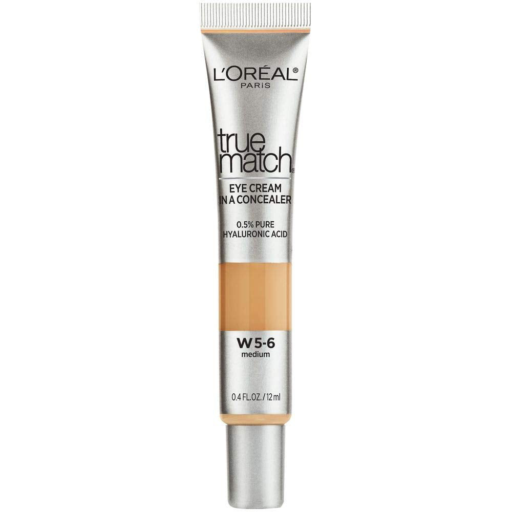 L'Oreal Paris True Match Eye Cream in a Concealer, 0.5% hyaluronic acid, Fair C1-2, 0.4 fl. oz.