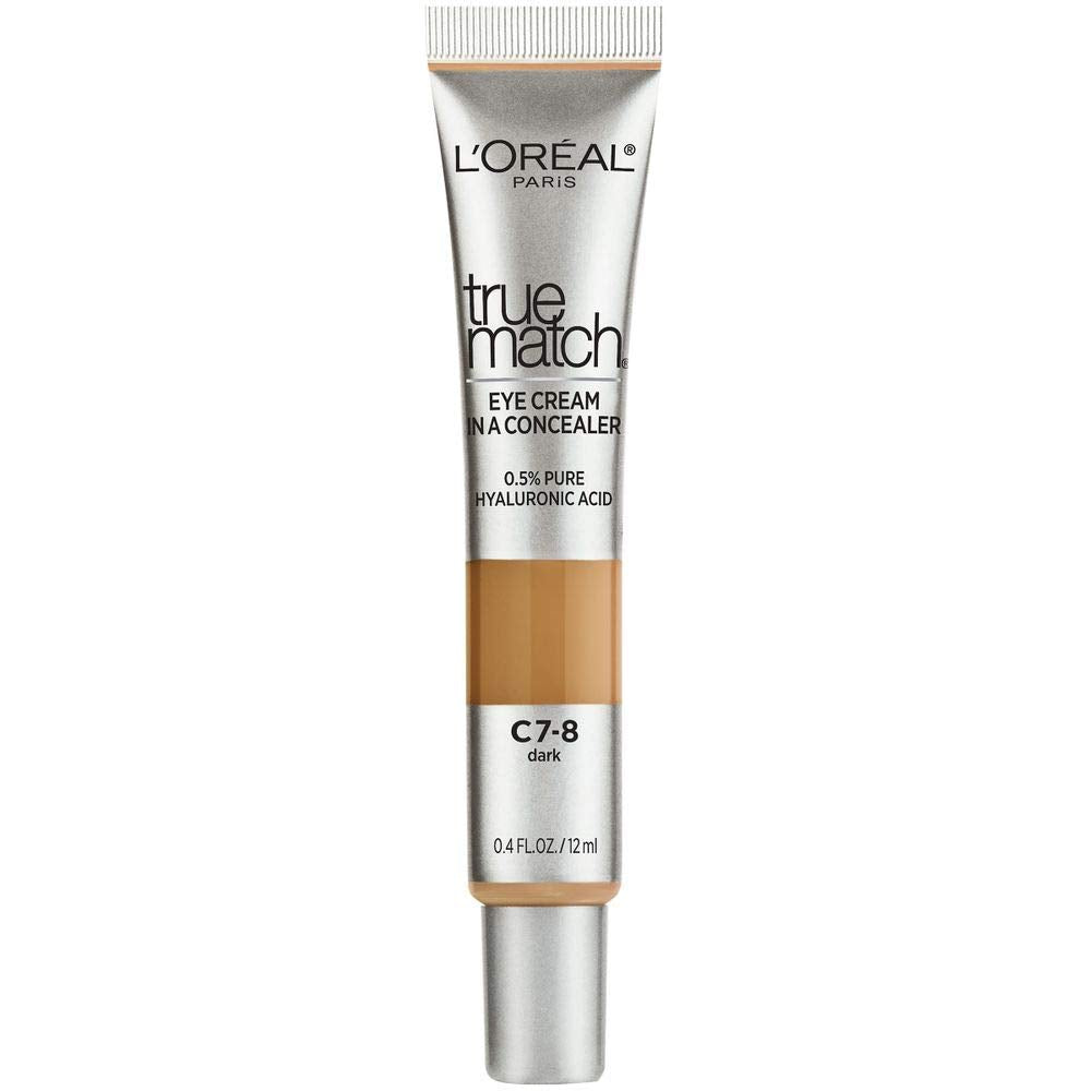L'Oreal Paris True Match Eye Cream in a Concealer, 0.5% hyaluronic acid, Fair C1-2, 0.4 fl. oz.