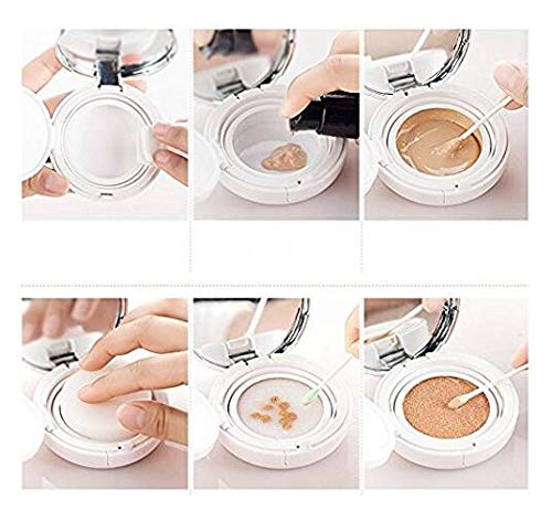White Empty Luxurious Portable Air Cushion Puff Box BB Cream Container Dressing Case Powder Box with Air Cushion Sponge Powder Puff and Mirror(15ml,0.5oz)