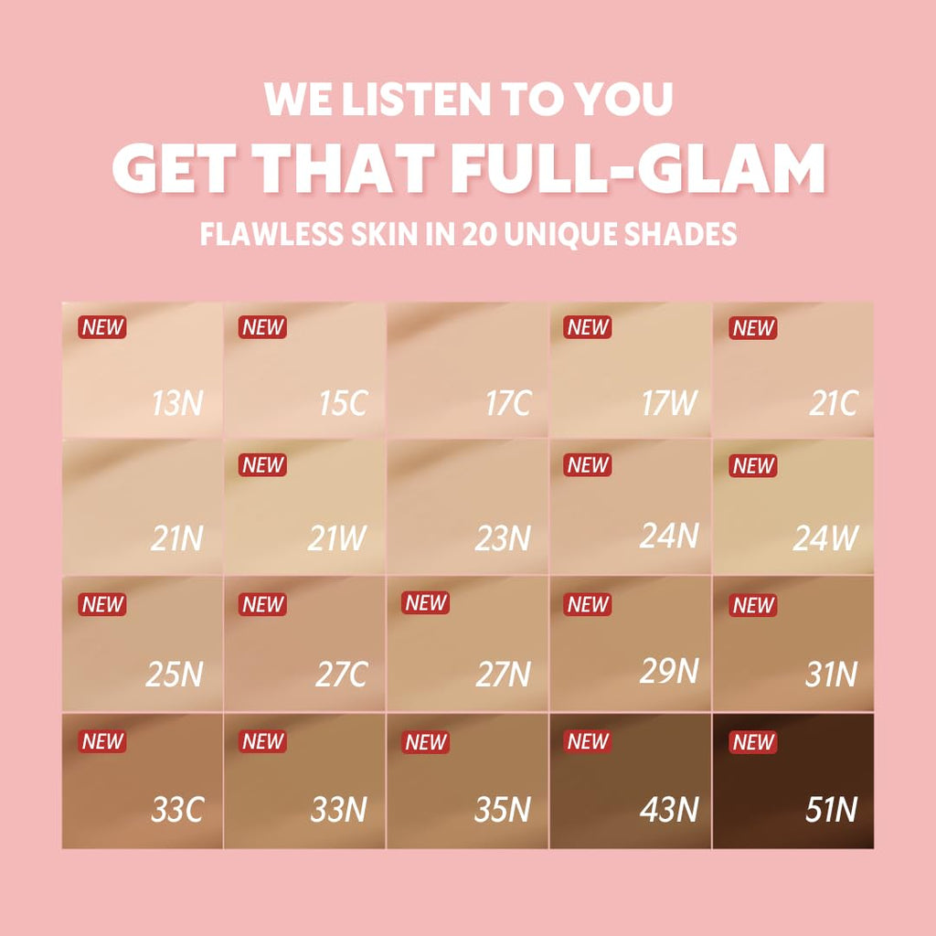 [*Mini Size*] TIRTIR All Cover Pink Cushion | Korean Cushion Foundation, (#21N Ivory, 0.15 Fl Oz)