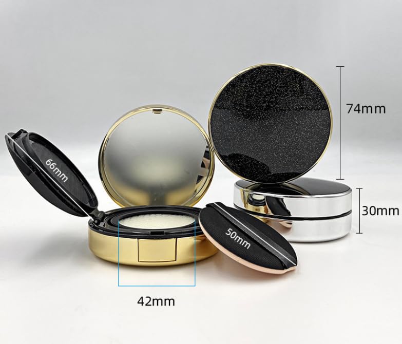 Empty Luxurious Portable Air Cushion Powder Puff Box BB Cream DIY Portable Powder Box with Air Cushion Sponge Powder Puff and Mirror