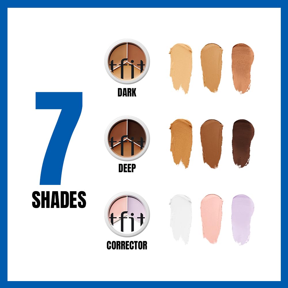 TFIT 3 Color Concealer Cream Palette Full Coverage 0.52 Ounce 01 Neutral