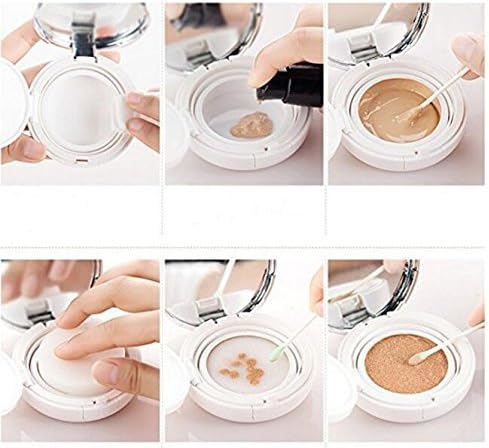 15g 0.5oz Empty Luxurious White Silver Edge Portable Air Cushion Puff Box BB Cream Container Dressing Case with Powder Puff and Mirror