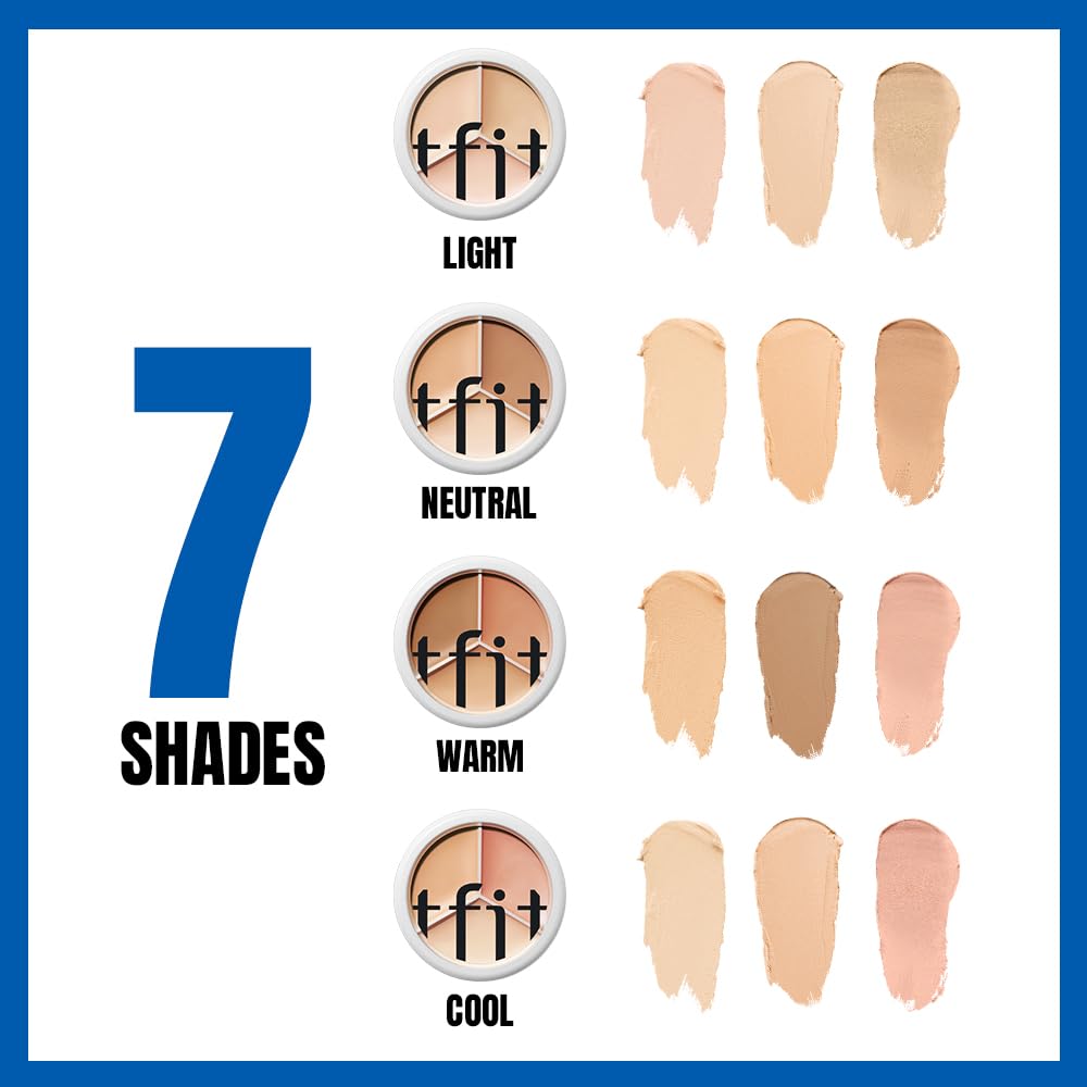 TFIT 3 Color Concealer Cream Palette Full Coverage 0.52 Ounce 01 Neutral
