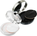 2 Pcs Loose Powder Container with Puff 15g/0.5oz Empty Cushion Foundation Compact Luxurious Cushion Foundation Box Portable DIY Makeup Powder Container with Air Sponge Mirror and Powders Puff