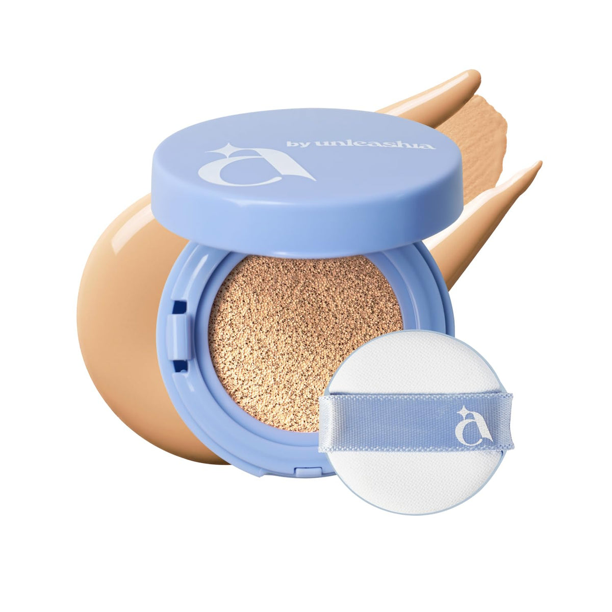 [A by Unleashia] Hey Dew Blue Cushion | 26 Shades, Compact Size, Triple Functional (Toning, Anti-Wrinkle, UV Protection), Buildable Coverage & Radiant, Dewy Finish (20N Stella)