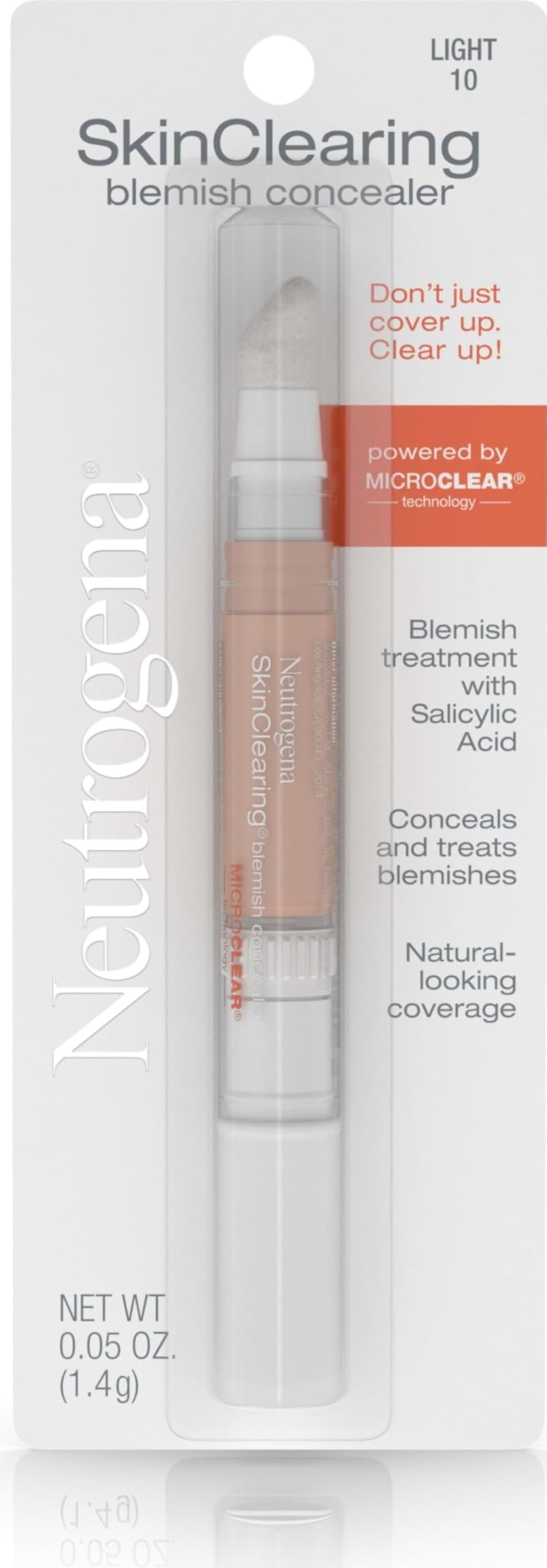 Neutrogena SkinClearing Blemish Concealer Face Makeup, Light 10, .05 oz