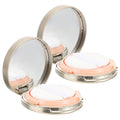 Mikinona 2 Pcs Ultra-thin Empty Cushion Foundation Box with Mirror, Portable Refillable Compact Powder Container, Small Powder Puff Case for Travel and Daily Use