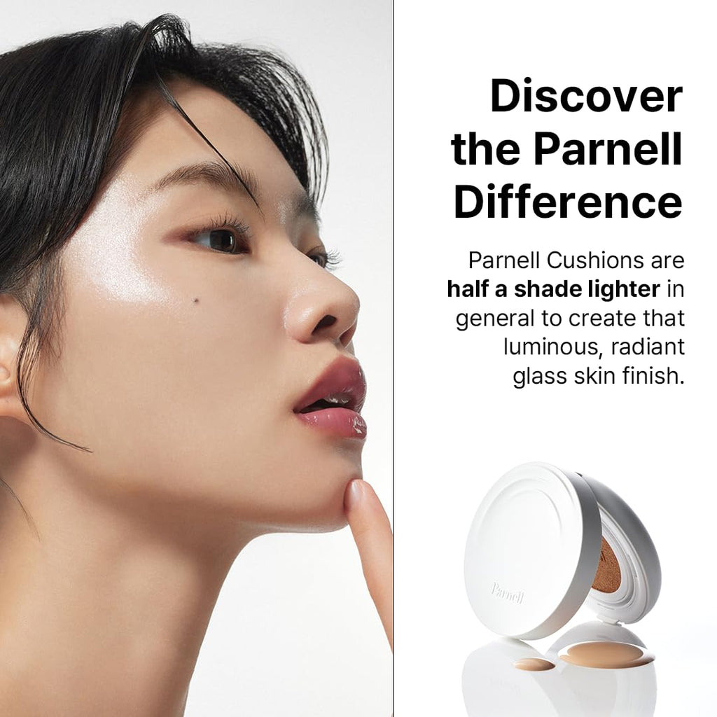 Parnell Cicamanu Serum Cushion - Moisturizing Foundation for Soothing, Coverage, Glass Skin and Lightweight for Sensitive and Dry Skin Pearl Skin (0.52 Fl Oz) (30N)
