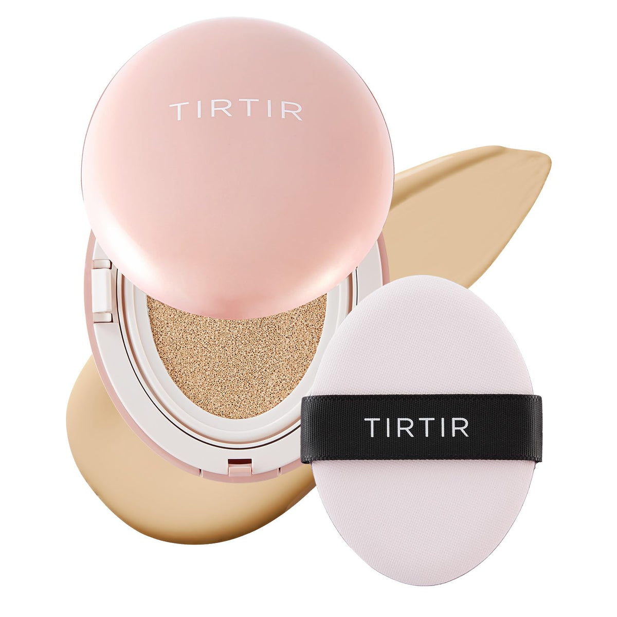 [*Mini Size*] TIRTIR All Cover Pink Cushion | Korean Cushion Foundation, (#21N Ivory, 0.15 Fl Oz)