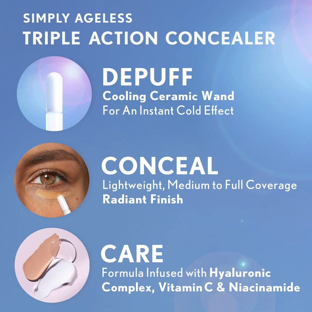 COVERGIRL Simply Ageless Triple Action Concealer, Classic Ivory, Pack of 1