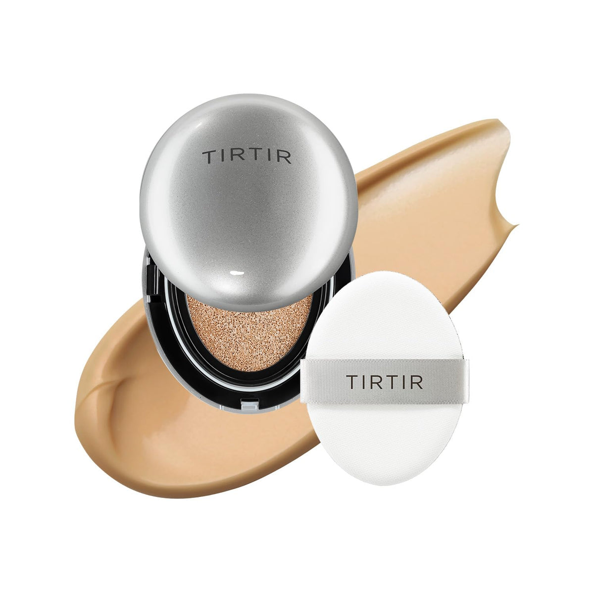 [*Mini Size*] TIRTIR Aura Glow Silver Cushion | Korean Cushion Foundation, (#23N Sand, 0.15 Fl Oz)