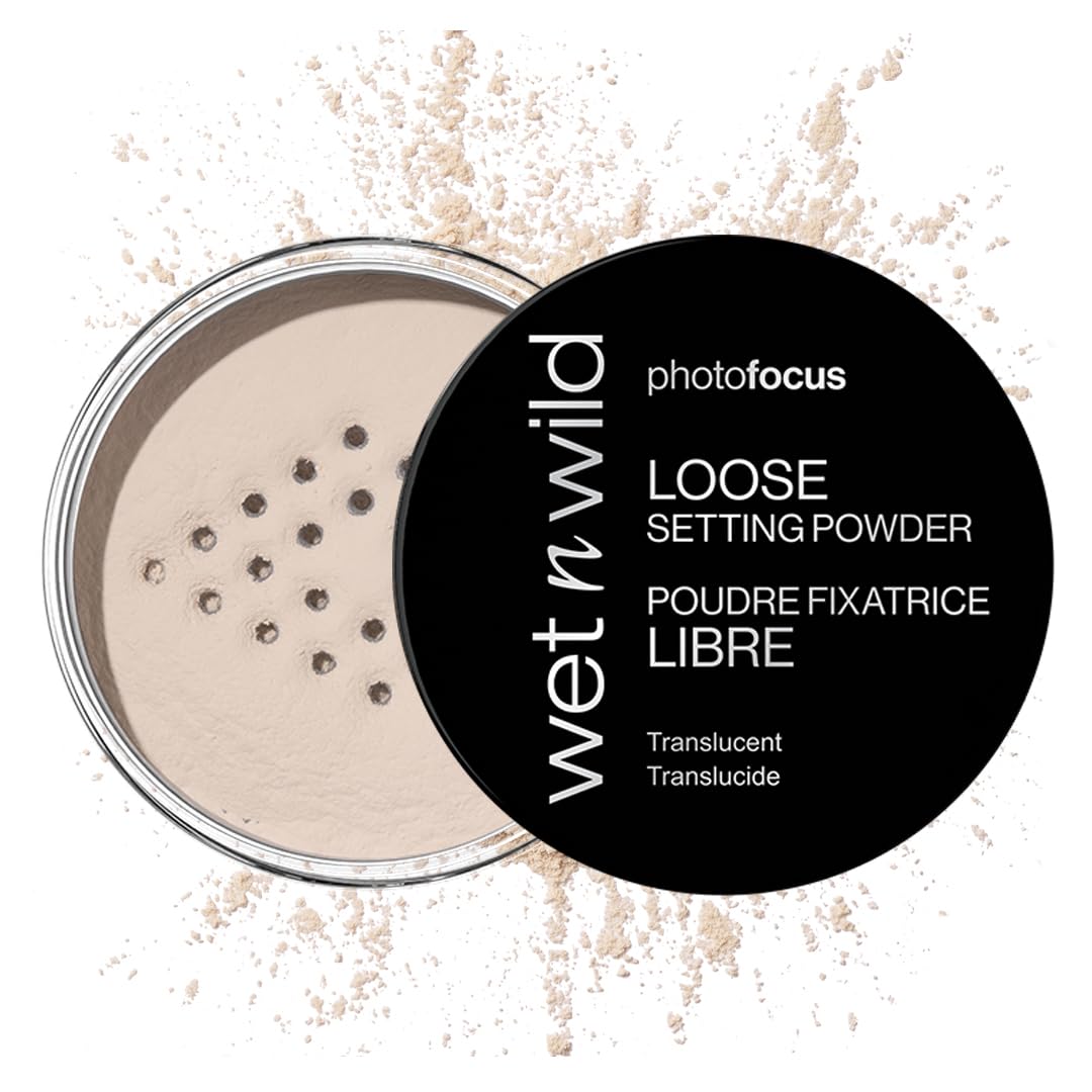 wet n wild Photo Focus Loose Baking Setting Powder, Highlighter Makeup, Suitable for All Skin Tones - Banana