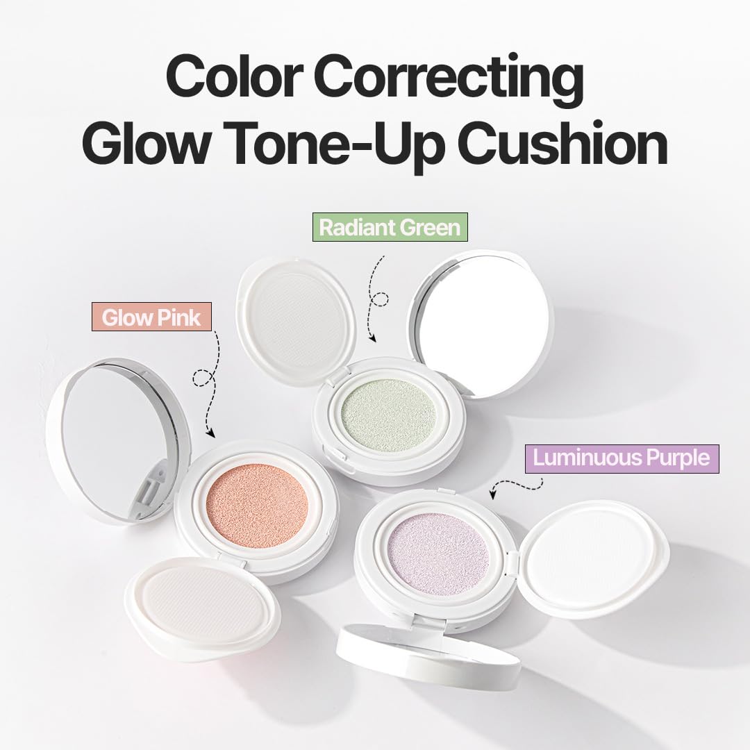 Farmstay Glow Pink Tone-Up Cushion – Lightweight Coverage, Even Skin Tone, Korean Beauty Cushion Compact for a Radiant Look 0.52 oz. /15g