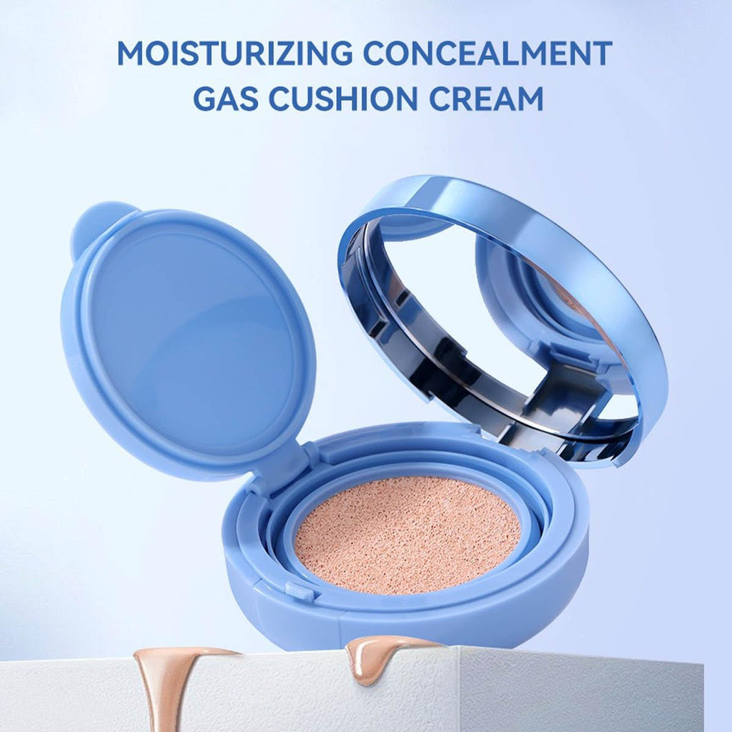 Cushion Foundation Natural Radiant Glow, Skin-Like Finish Buildable Medium-to-High Coverage with Hydrating Formula, Lightweight Dewy Cushion Compact for All-Day Wear Oxidation-Resistant (02# Natural)