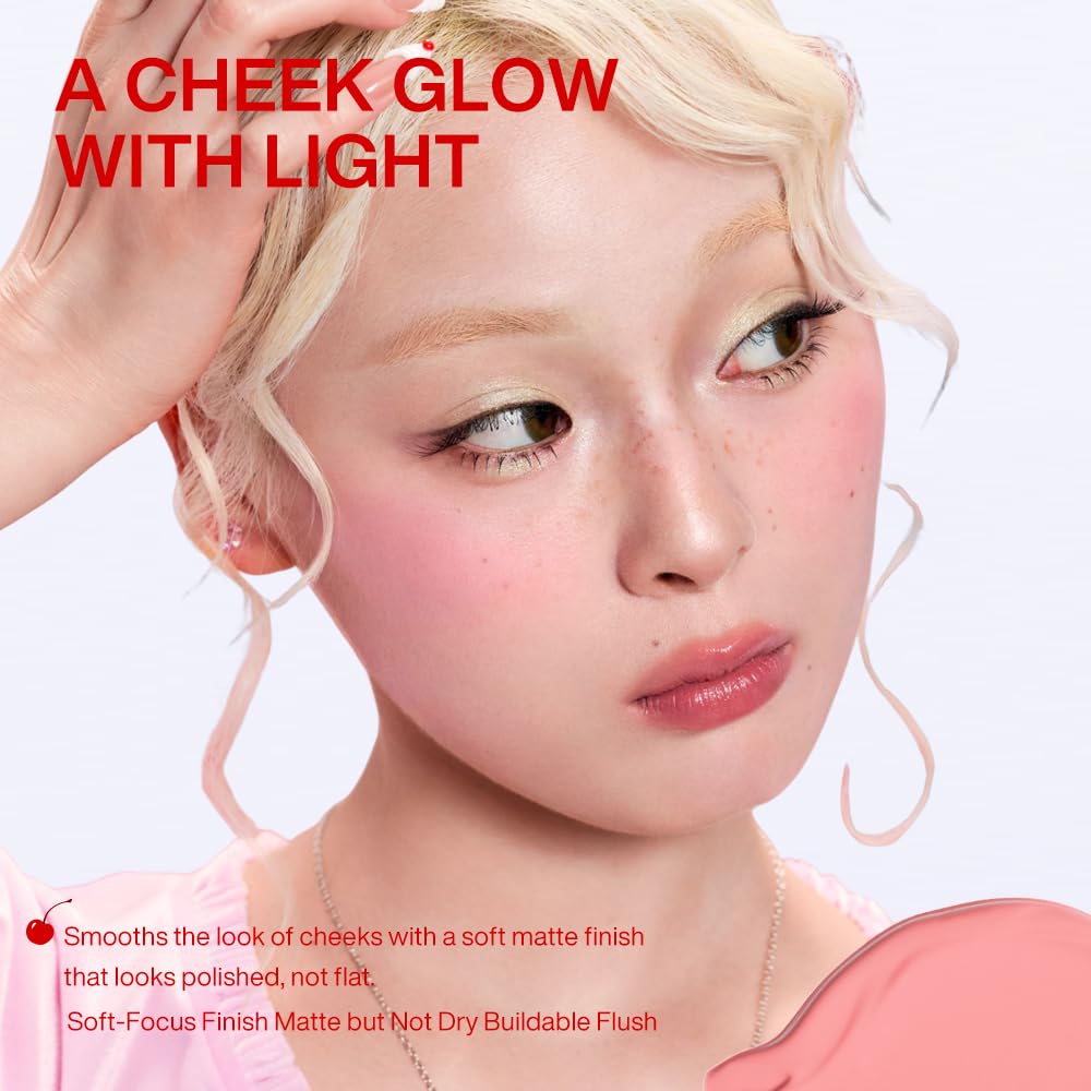 INTO YOU Cushion Blush Refill, Soft Matte Refill Only for Air Cushion Blush (Compact Case Not Included), Buildable and Blendable Cream-Gel Cheek Tint Replacement, Lightweight Blurring Face Blush, AM03