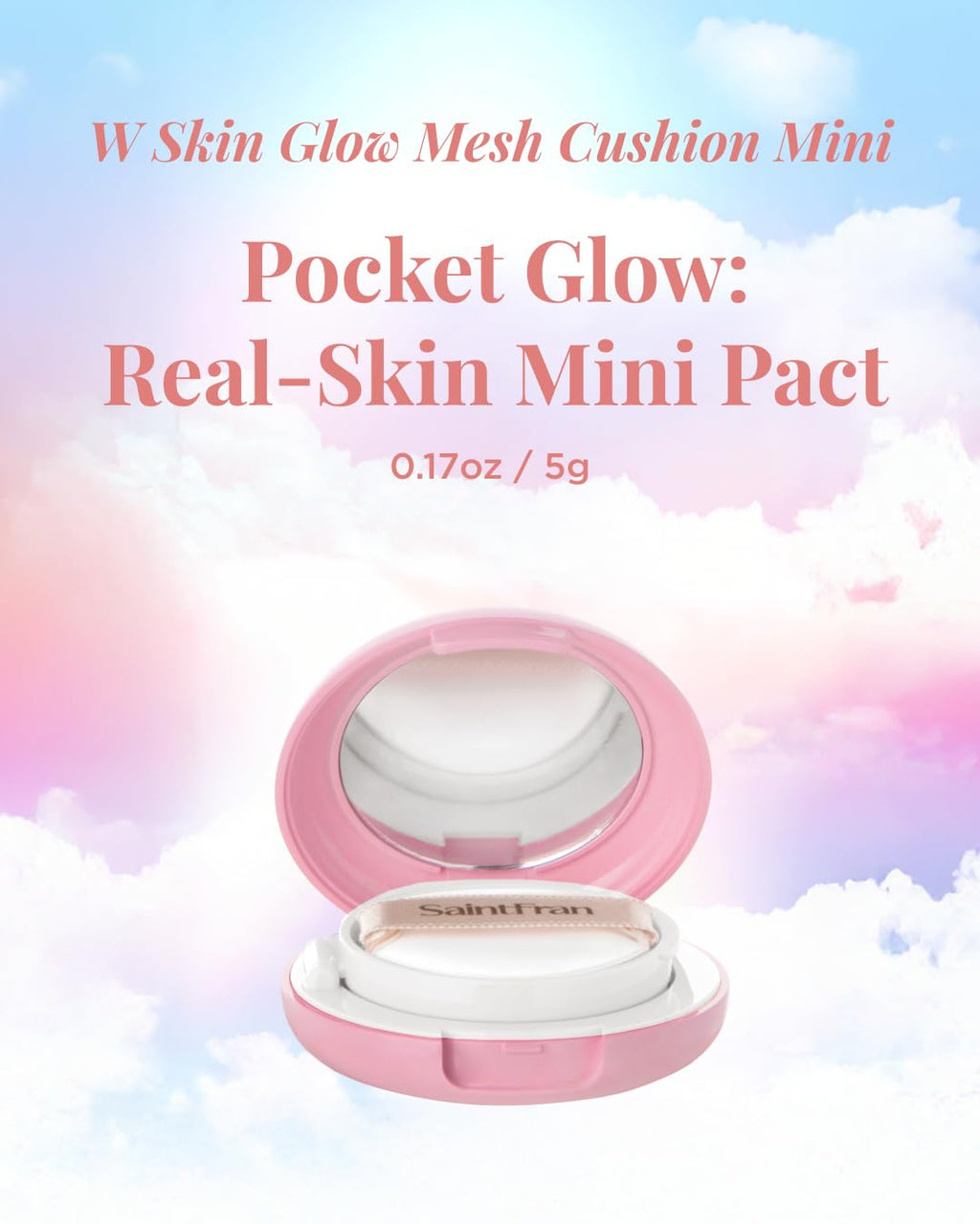 W Skin Glow Mesh Cushion Mini 23 Pink, 0.17 oz