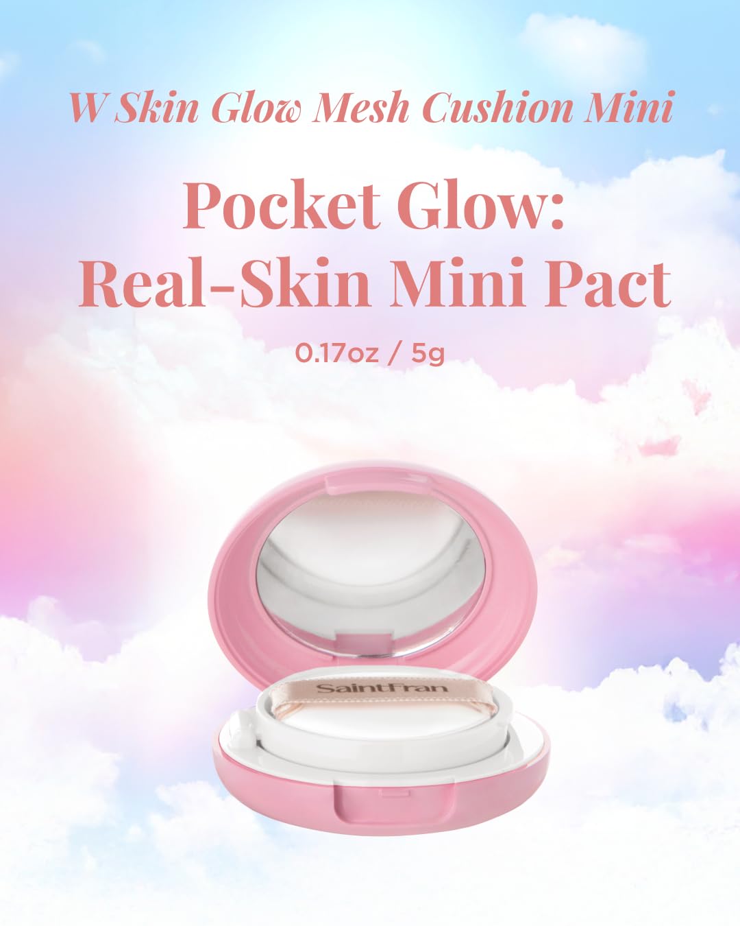 W Skin Glow Mesh Cushion Mini 23 Pink, 0.17 oz