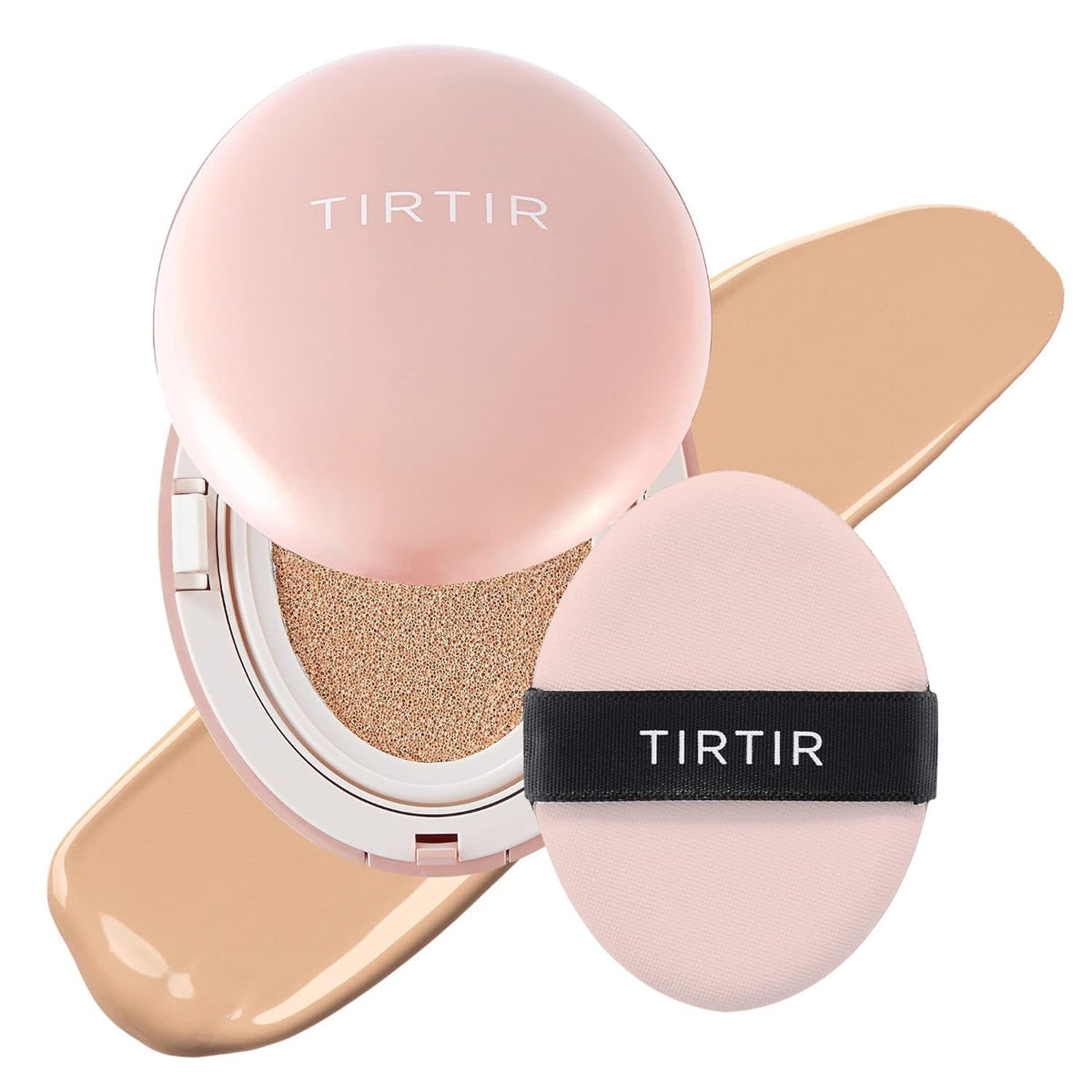 [*Mini Size*] TIRTIR All Cover Pink Cushion | Korean Cushion Foundation, (#21N Ivory, 0.15 Fl Oz)