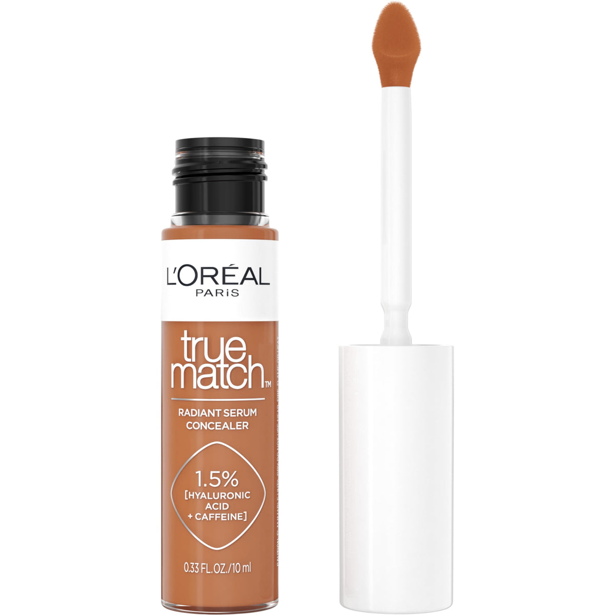 L'Oreal Paris True Match Radiant Serum Concealer, Brightening Under Eye Concealer Make Up with 1.5% Hyaluronic Acid and Caffeine, W3, 0.33 Oz