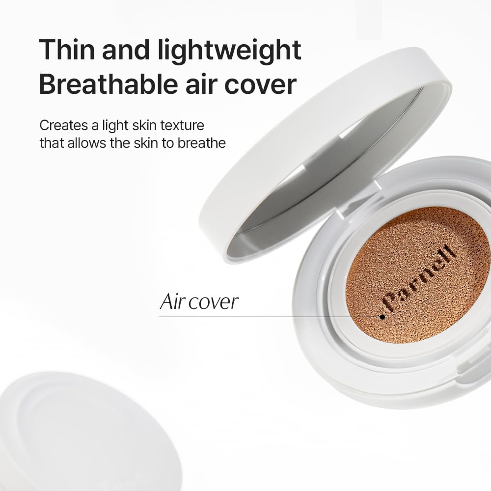 Parnell Cicamanu Serum Cushion - Moisturizing Foundation for Soothing, Coverage, Glass Skin and Lightweight for Sensitive and Dry Skin Pearl Skin (0.52 Fl Oz) (30N)