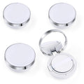 4 Pcs 15g/0.5oz Empty Air Cushion Puff Box Portable Make Up Powder Container Case with Sponge Puff & Mirror for Liquid Foundation BB Cream - White Silver