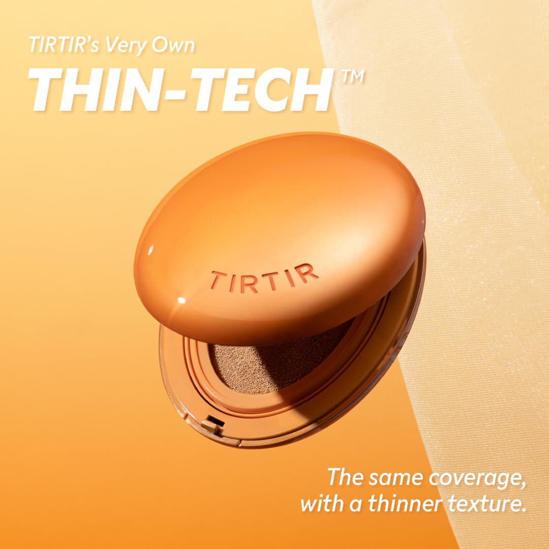 [*Mini Size*] TIRTIR Mask Fit Ai Filter Cushion Foundation | AI-Like Semi-Matte Finish - Up to 72-Hour Medium to Full Coverage Korean BB Cushion Make up Beauty, #21N Ivory, 0.15 Fl Oz
