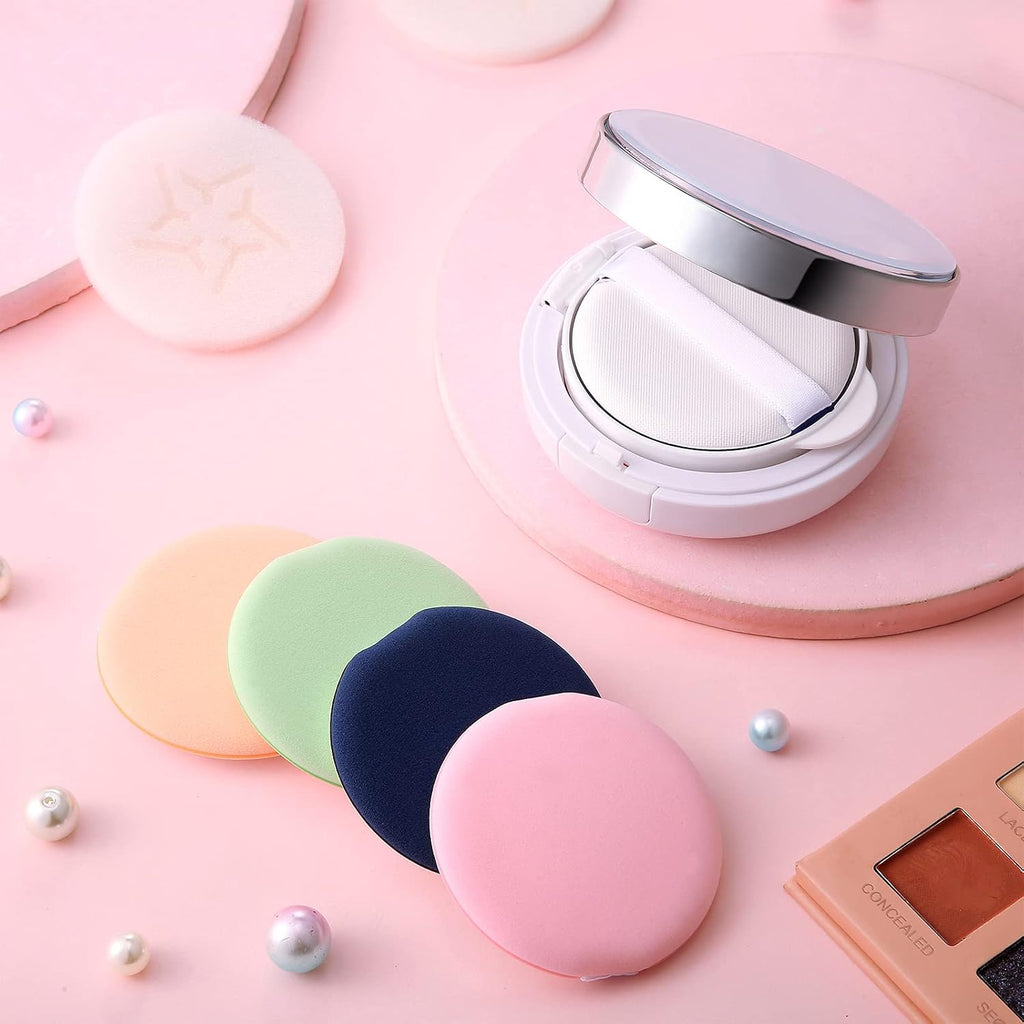 Patelai 7 Pcs Silver Empty Cushion Compact with Mirror 0.5oz