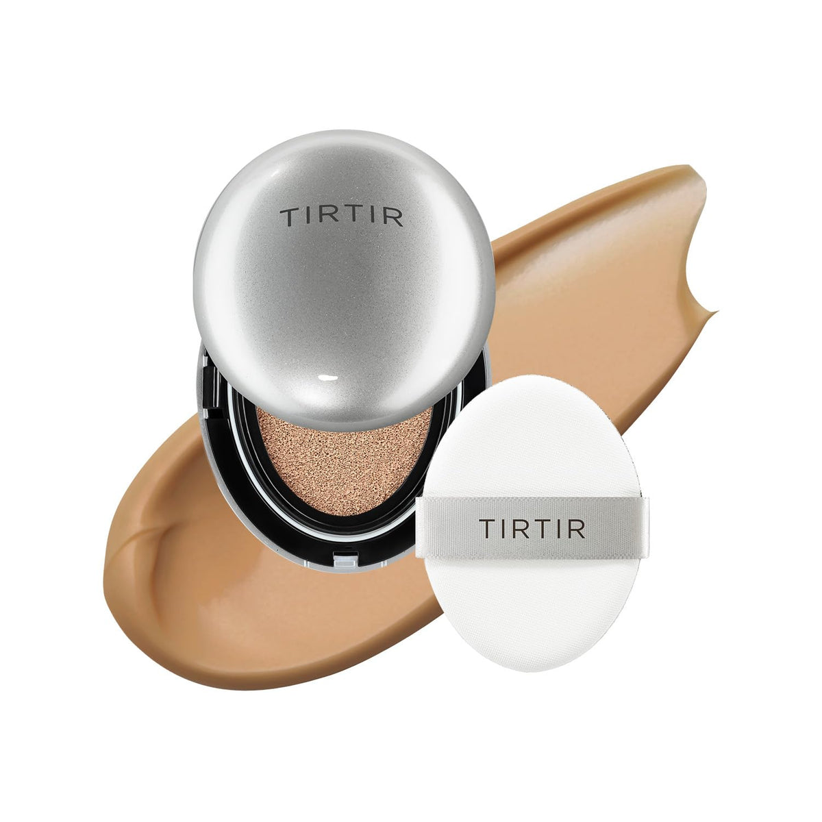 [*Mini Size*] TIRTIR Aura Glow Silver Cushion | Korean Cushion Foundation, (#23N Sand, 0.15 Fl Oz)