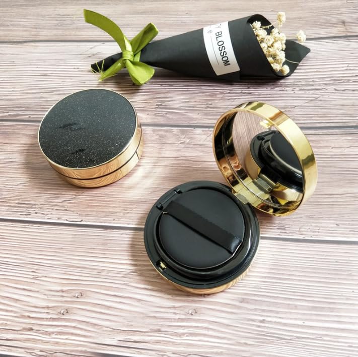 Empty Luxurious Portable Air Cushion Powder Puff Box BB Cream DIY Portable Powder Box with Air Cushion Sponge Powder Puff and Mirror