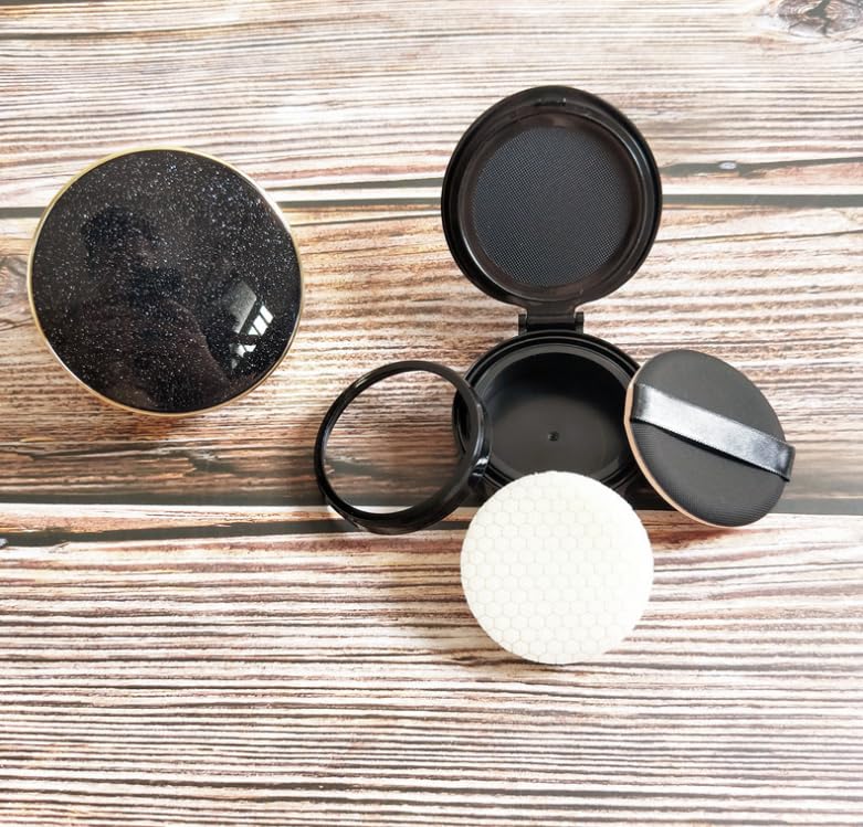 Empty Luxurious Portable Air Cushion Powder Puff Box BB Cream DIY Portable Powder Box with Air Cushion Sponge Powder Puff and Mirror