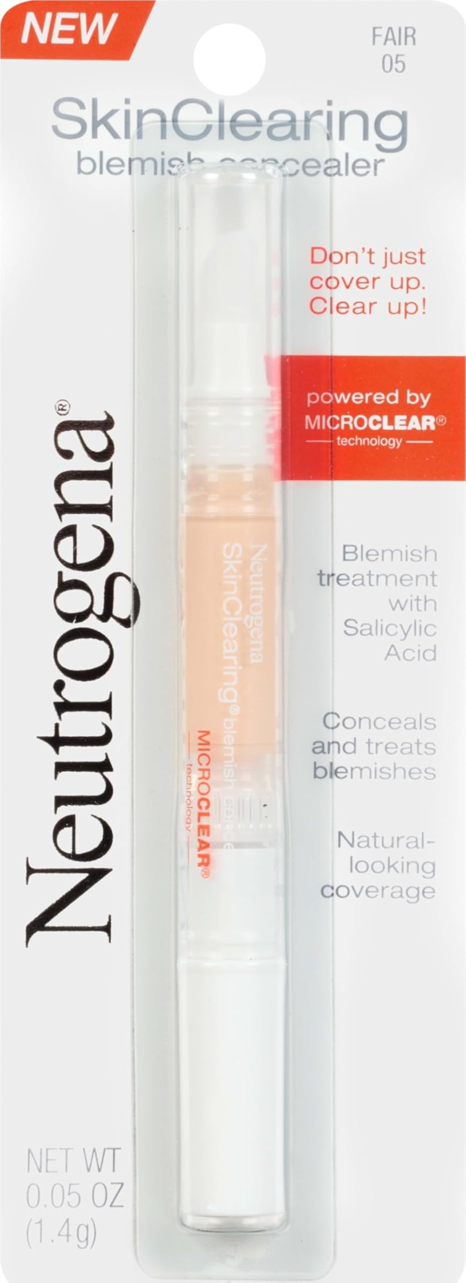 Neutrogena SkinClearing Blemish Concealer Face Makeup, Light 10, .05 oz