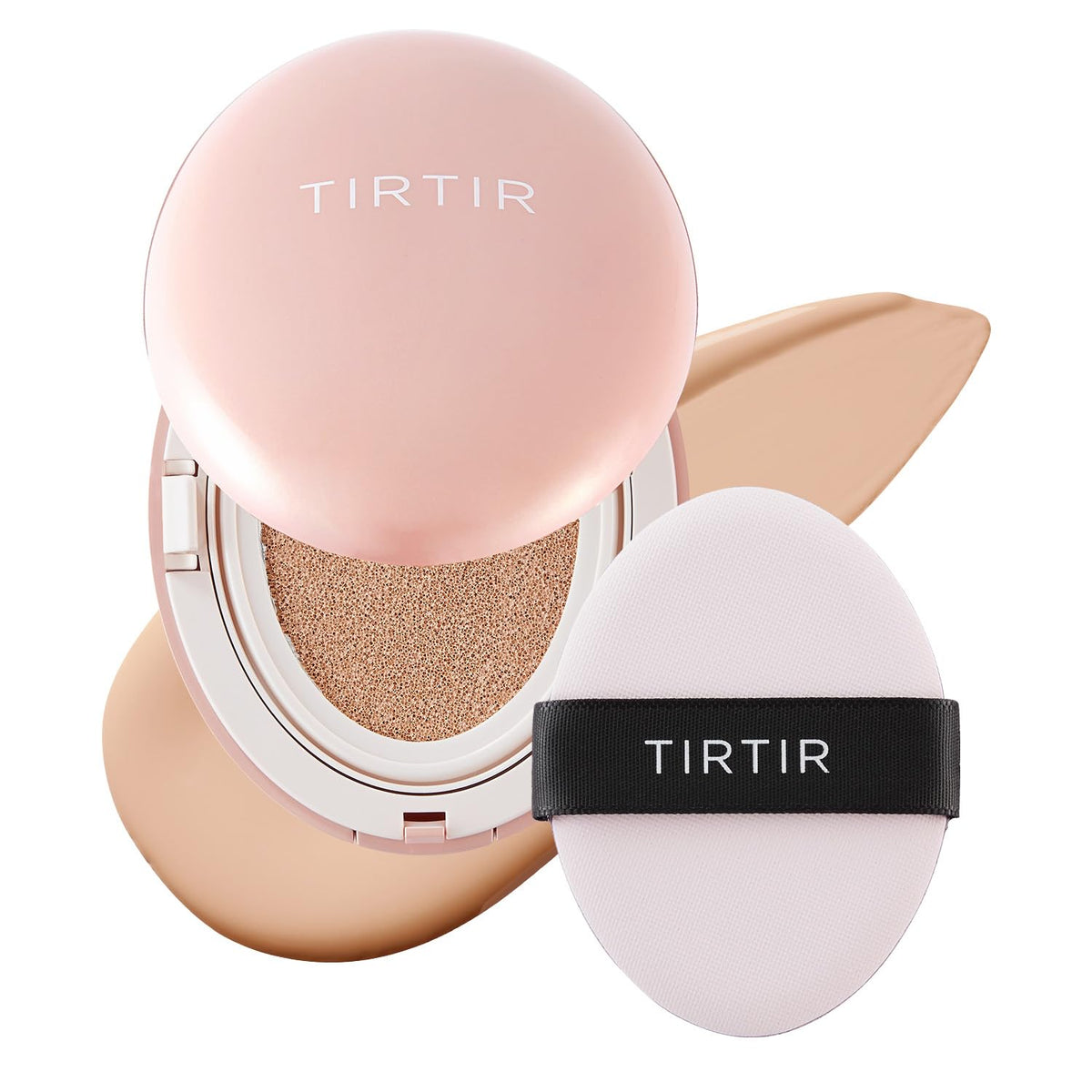 [*Mini Size*] TIRTIR All Cover Pink Cushion | Korean Cushion Foundation, (#21N Ivory, 0.15 Fl Oz)