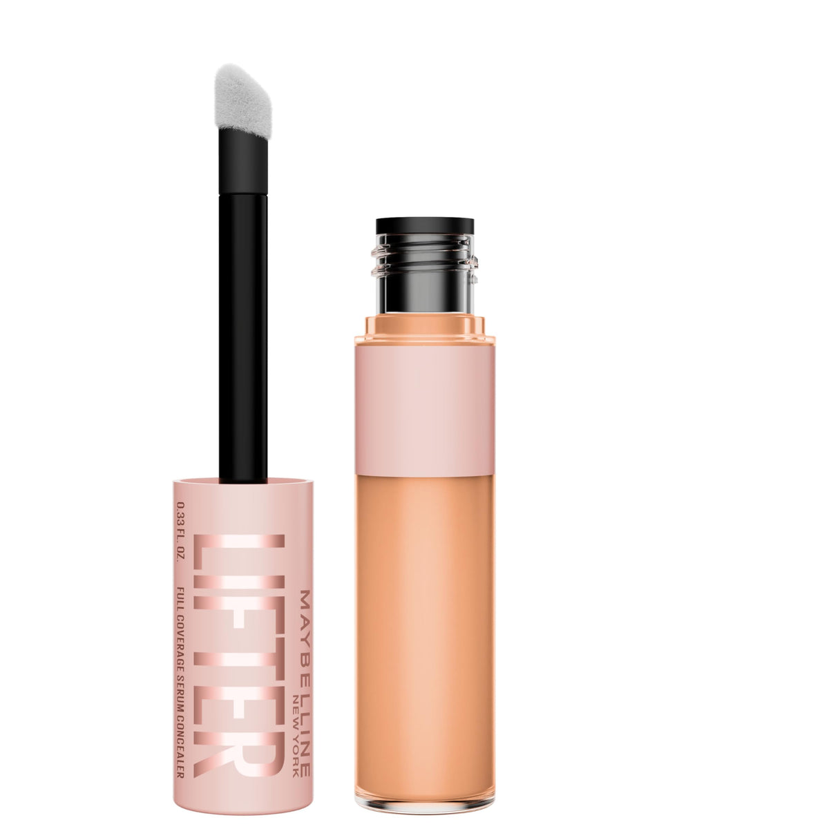 Maybelline Lifter Serum Concealer, Radiant Concealer with Full Coverage, Includes 2% Peptides + Caffeine to Hydrates & Brightens Under Eyes, 20, 1 Count
