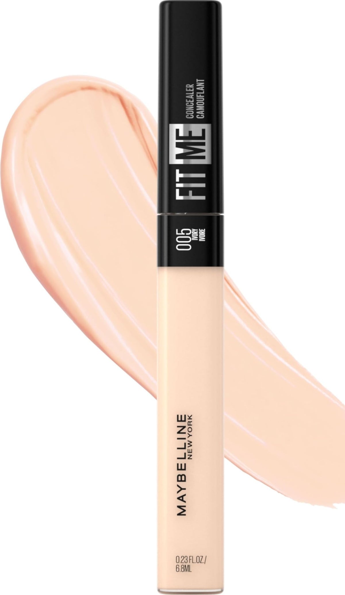 Maybelline New York Fit Me Liquid Concealer Makeup, Natural Coverage, Lightweight, Conceals, Covers Oil-Free, Ivory, 1 Count (Packaging May Vary)