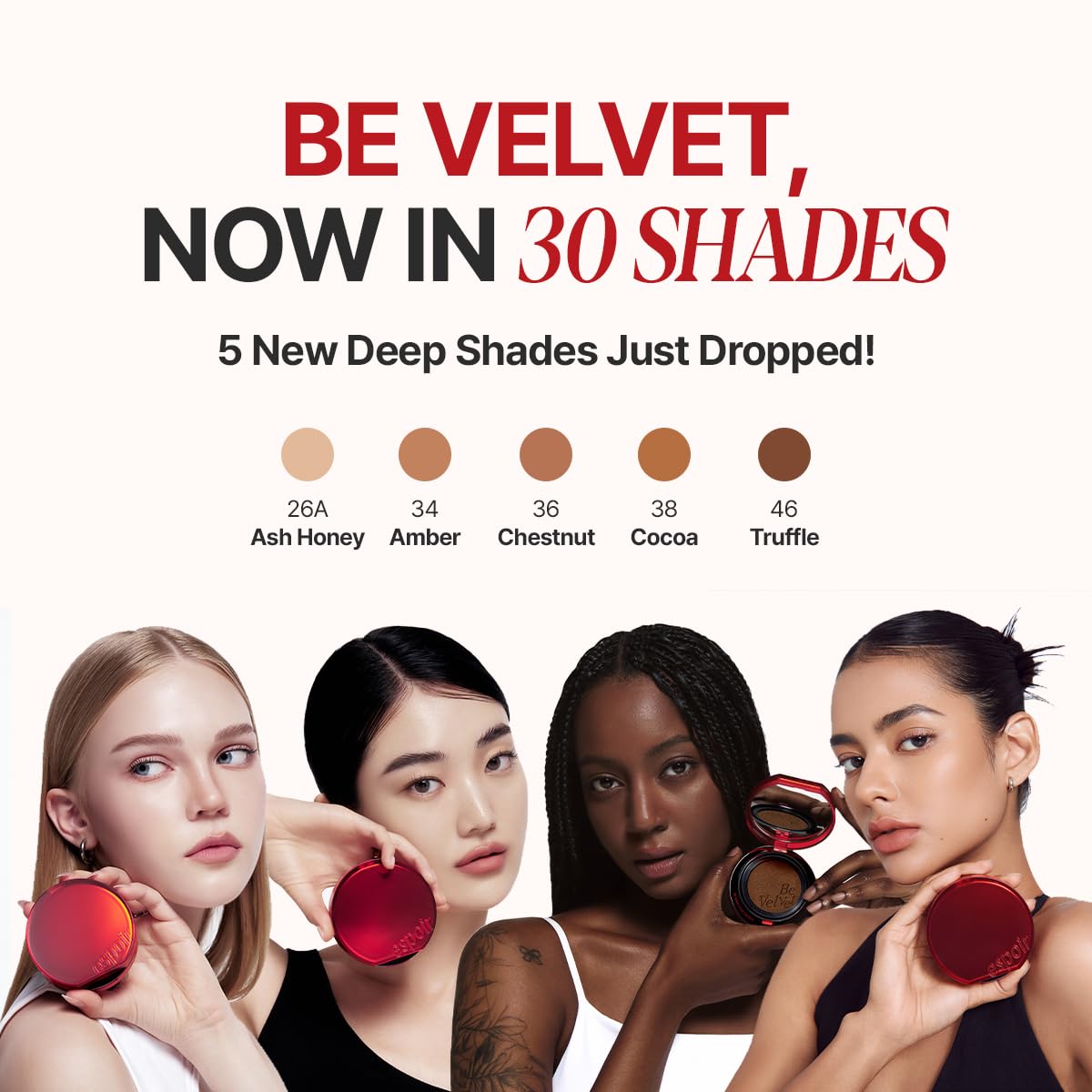 ESPOIR Be Velvet Cushion Foundation #21 Ivory | Quick and Easy Coverage with Long-lasting Color by Zero Oxidation, Velvety Smooth Finish & Lightweight Formula, Vegan, Korean Makeup, 0.46 oz