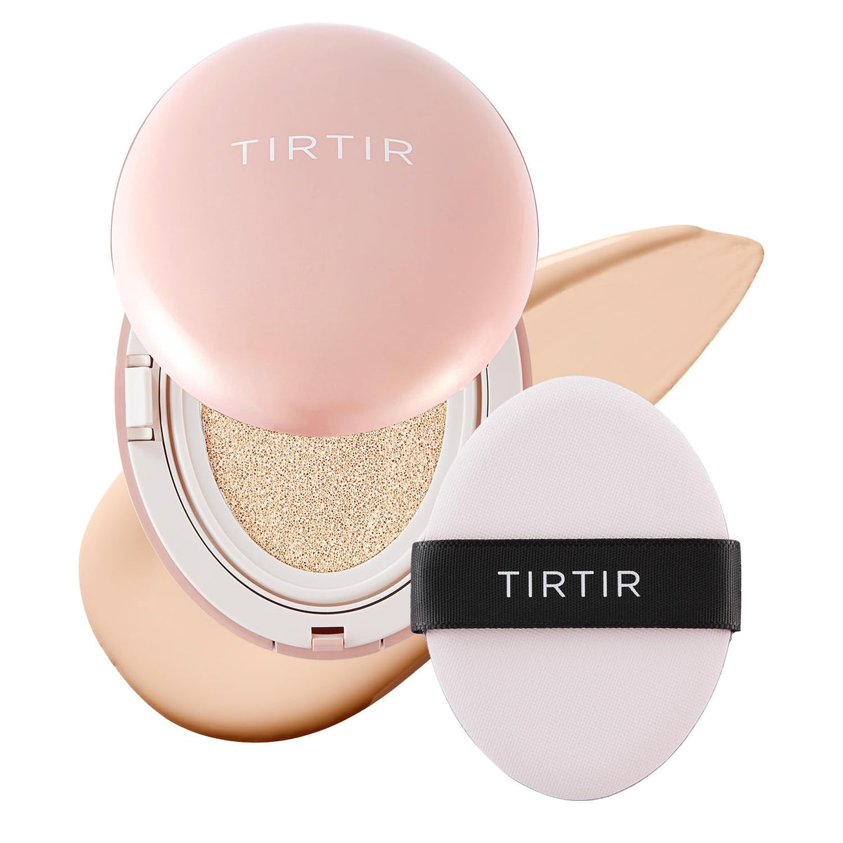 [*Mini Size*] TIRTIR All Cover Pink Cushion | Korean Cushion Foundation, (#21N Ivory, 0.15 Fl Oz)